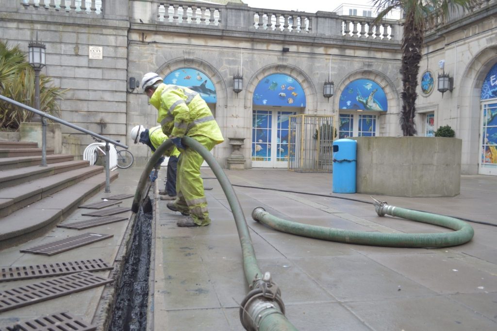 CountyClean Group - Brighton Sea Life - gullies - gully - water jetting