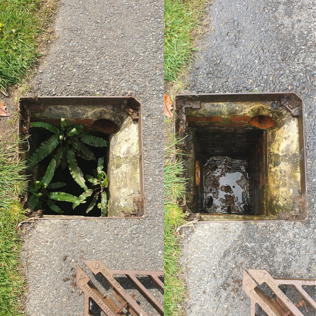 Gully Cleaning before and after
