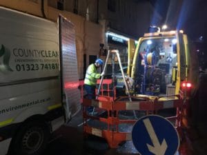 Fatberg working at night London emergency response